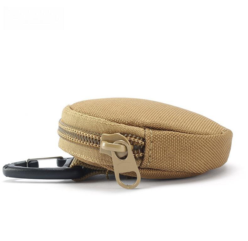 Men's Military Enthusiast Zipper Earphone Bag with Loose Change Sports Outdoor Tactical Circular Mini Card Bag for Women