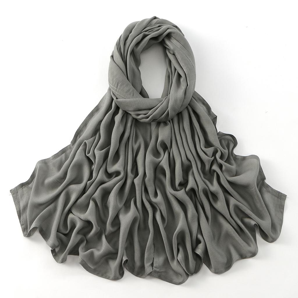 Muslim Modal Hijab Cotton Rayon Scarf for Women Double Stitching Wide Edge Rayon Shawl Islamic Thin Soft Viscose Turban Headband
