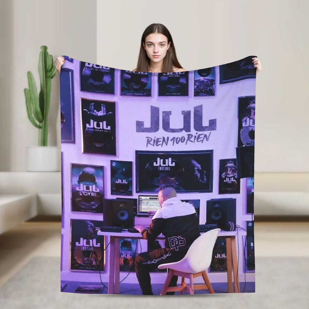 Rapper Music JUL  Flannel Blanket  Warm Soft Throw Blanket for Bedroom Travel Comfortable Bedspread Sofa Bed Cover