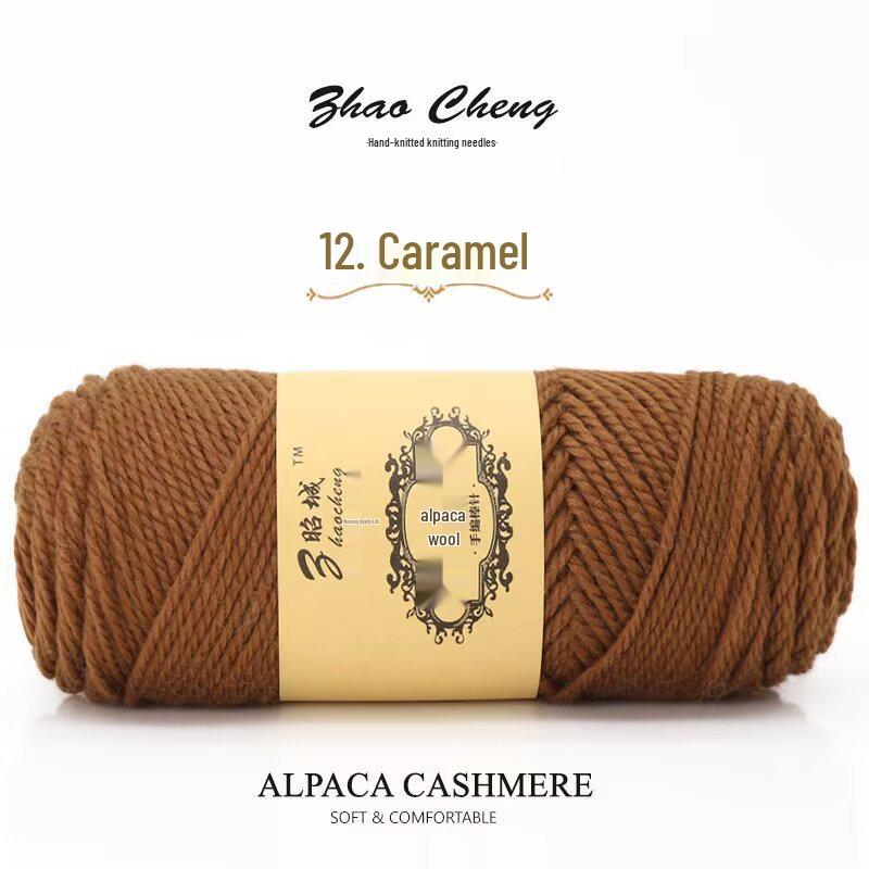 Hand-Knitted Alpaca Wool Scarf Pillow Yarn Ball – Medium-Thick, Soft, DIY Crochet