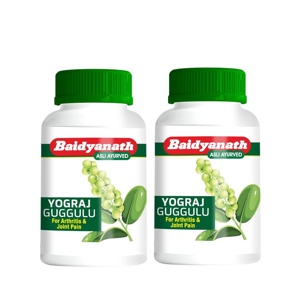 Baidyanath Yograj Guggulu Tablets 100 Tabx Pack of 2 Ayurvedic Herbal Blend for Joint and Muscle Care