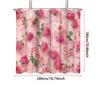 1pc Pink Rose Printed Waterproof Shower Curtain Partition Privacy Hanging Curtain with 12 Hooks Available in Multiple Sizes