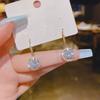 Female Luxury Crystal Round Earrings Vintage Golden Color Classic Wedding Jewelry Zircon Stone Earrings for Women Gifts