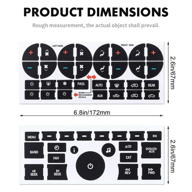 Car Radio Dashboard Control Button Repair Decals Decorative Sticker A/C Button Sticker Interior Decor for GMC Chevrolet Accessor