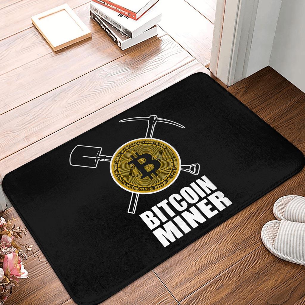 Bitcoin Cryptocurrency Crypto Digital Code Doormat Mat Anti-Slip BTC Blockchain Bath Kitchen Garage Rug Carpet 40*60cm
