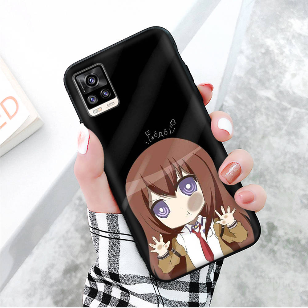 Black Case for Xiaomi Redmi 13C Note 9 iPhone XR 7 8 14 15 11 12 13 X XS Pro Max Samsung A25 S23 S24 FE Ultra Plus Steins Gate