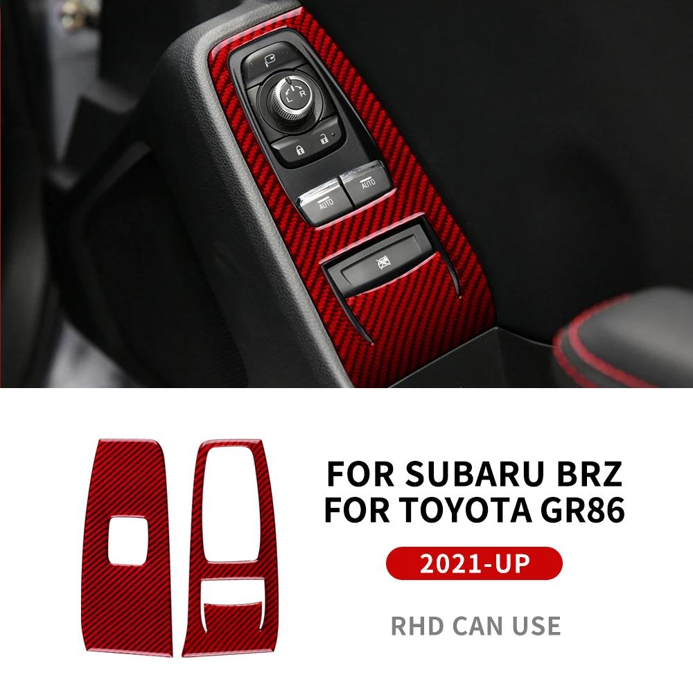 Real Soft Carbon Fiber Sticker For Subaru BRZ Toyota GR86 2025 2025 2025 2025LHD RHD Door Window Switch Button Panel Accessories