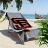 "SF Monogram with Orange Border Design" Patterned beach towel quick dry perfect for travel outdoor sports jogging the beach and swimming