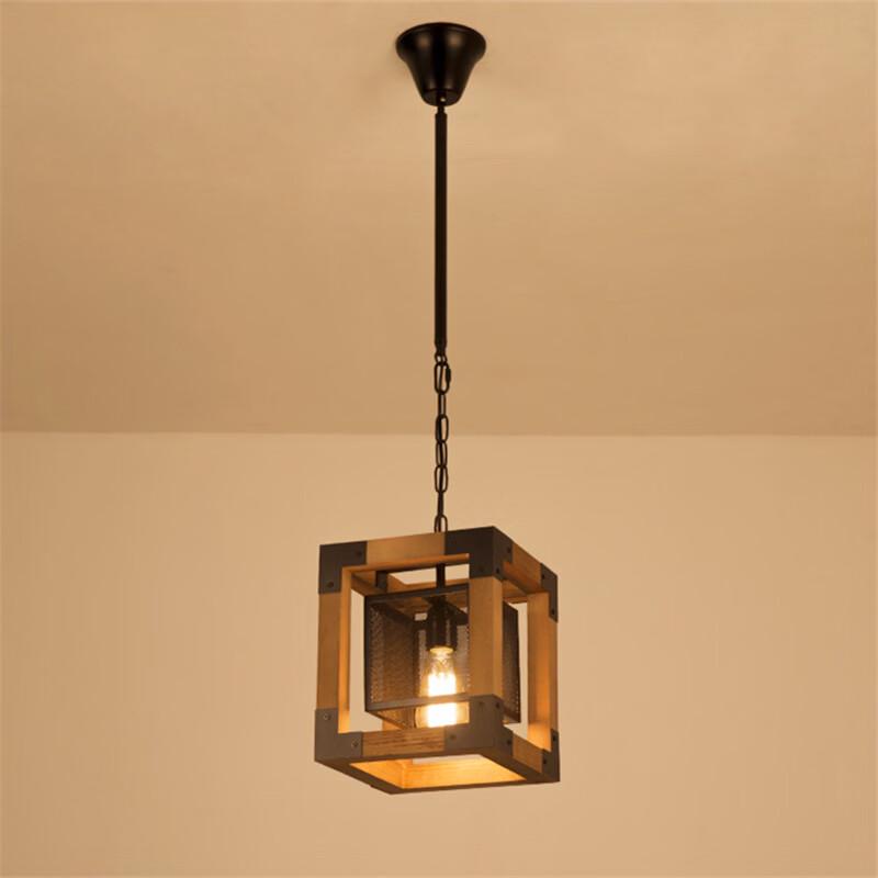 Oeny Vintage Industrial Solid Wood 5-Light Pendant Lamp
