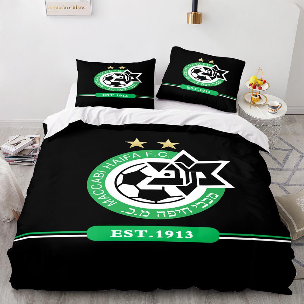 Haifa Maccabi Football Club Digital Printing Three-Piece 3D Three-Dimensional Polyester Chemical Fiber Duvet Cover