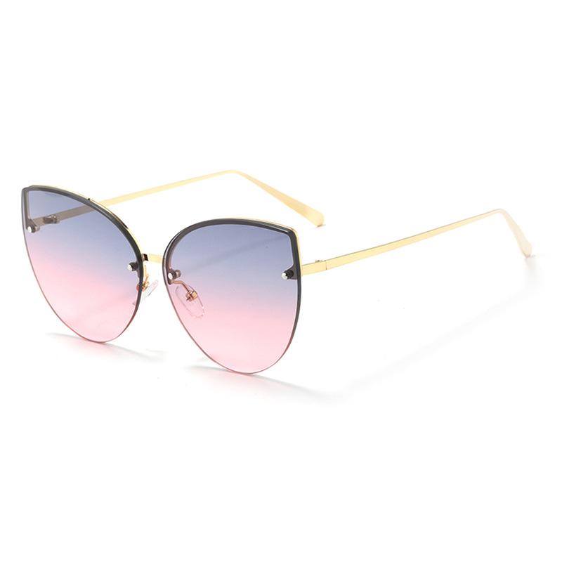 New Fashion Sun Protection Trendy Sunglasses For Women With Boundless Frame Street Pography Metal Sunglasses 399
