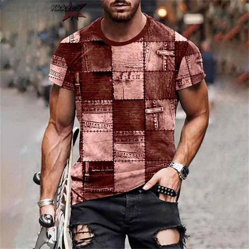 Men's Crew Neck Graphic T-shirt With Fancy Print Summer Short Sleeve Top For Men Men's Soft Trendy Comfy Tee Tops Sportswear