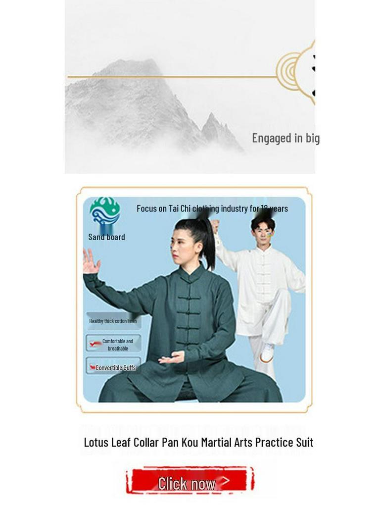 Unisex Cotton Linen Tai Chi Performance Suit - New Chinese Style Long Sleeve Wushu Practice Outfit