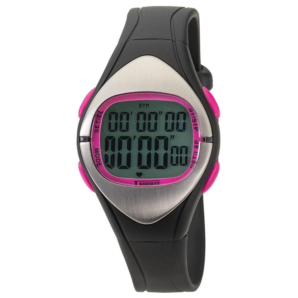 CREPHA Digitaluhr Features Herzfrequenz-Runden und Kalorien T-SPORTS Rate, Zeit, Zähler, multifunktional, wasserdicht (10 ATM), Damen-, rosa,