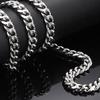 304 Stainless Steel Polished Cuban Chain Necklace: Fashionable Men's and Women's Six-Sided Titanium Clavicle Chain.