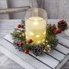 Christmas Candle Rings Wreath Christmas Table Centerpieces Decoration for Pillars Candle Wine Bottle Door Window Chair