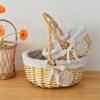 Multipurpose Willows Wicker Basket Portable for Groceries or Outdoor Activities Comfortable Handle Easy To Clean