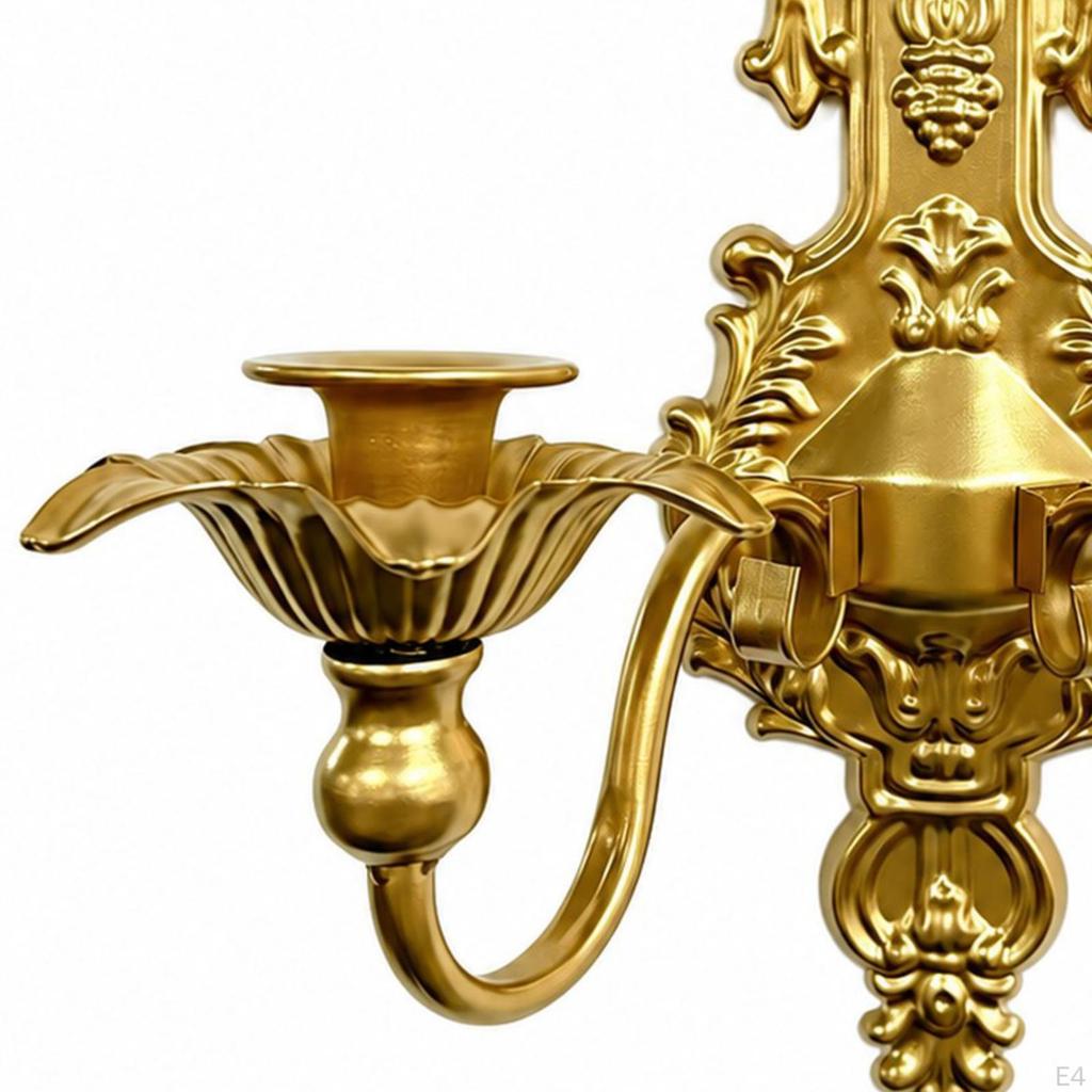 Iron Wall Candle Holder, Minimalist Vintage Design Gold Candlestick, Metal