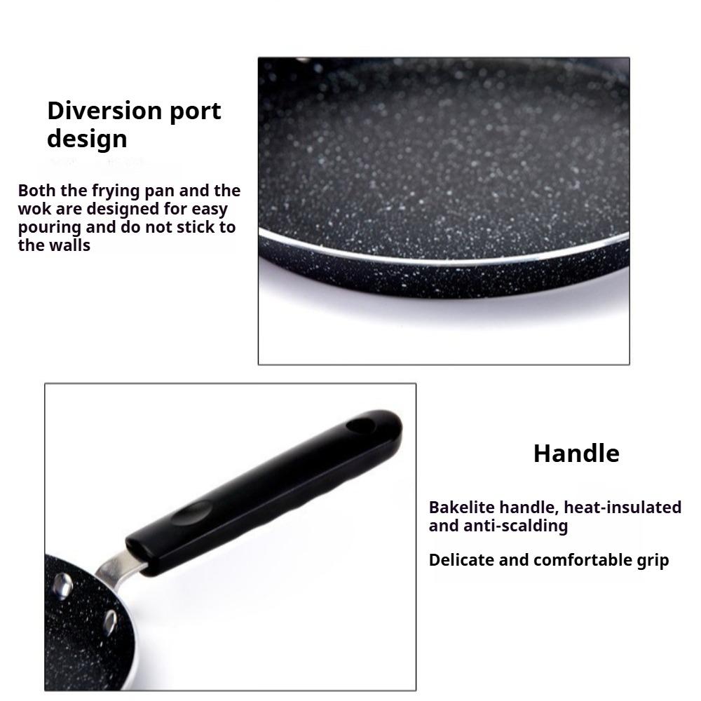 1Pcs Nonstick Crepe Pan Pancake Frying Pan Omeltte Pizza Skillet Portable Wok for Home Camping Breakfast Kitchen Cooking Tools