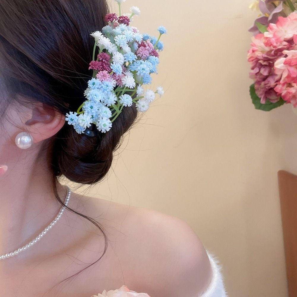 Bohemian Starry Sky Flower Hair Clip Fairy Bride Hair Accessories Vintage Thai Hairpin  Daily