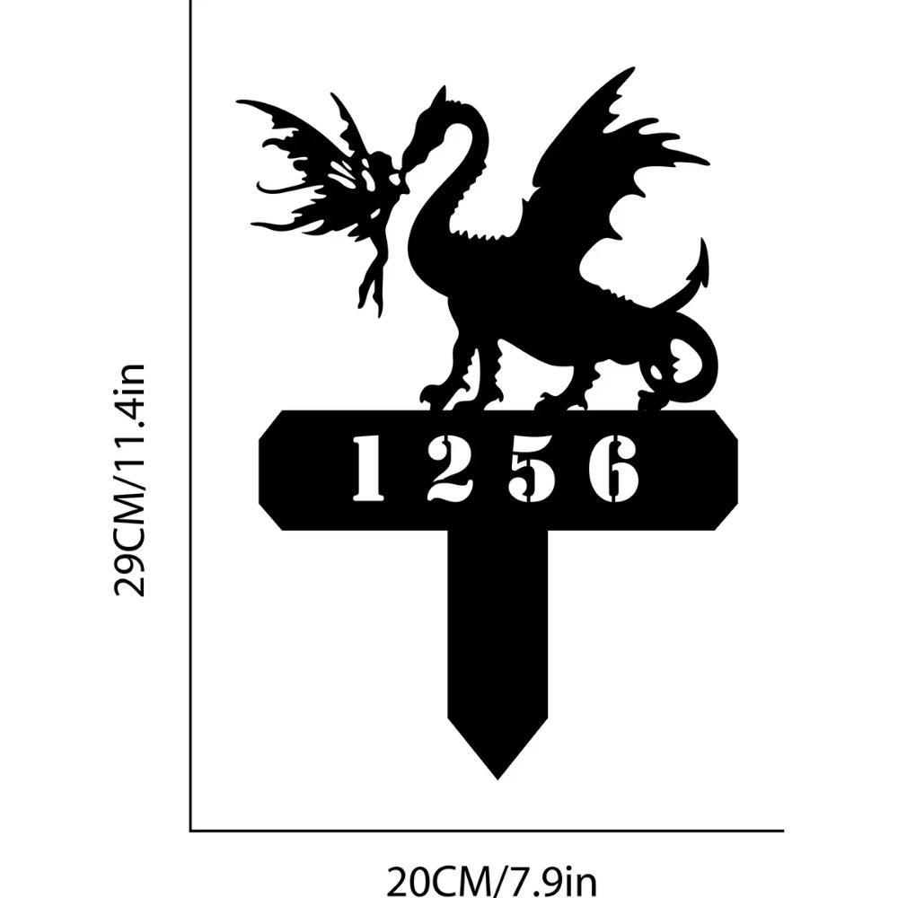 Metal Dragon Garden Stake Fairy Yard Art Outdoor Decor
