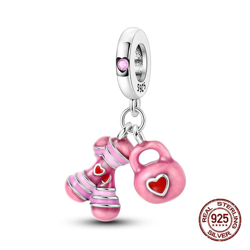 New Copper Basketball Football Yoga Sports Series Charms Beads Fit Pandach Original Bracelets Diy Jewelry Birthday Gift