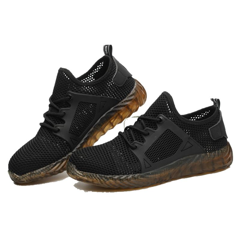Summer Mesh Construction Shoes Work Boots Lightweight Work Sneakers Steel Toe Men Women Work Safety Shoes Breathable Footwear
