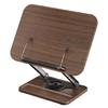 Expandable Page Holders for Heavy Books Adjustable Reading Stand 360 Rotation Ergonomic Black Walnuts Wood Mini Storage Tray