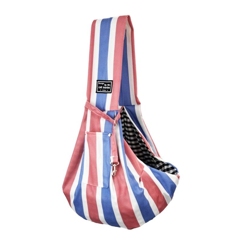 

Ergonomic Bag With Ventilated Fabric Spacious Interior Striped Pattern Durable Leakproof Pet Travel Accessories 1