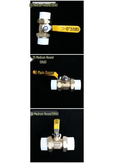 Volkswagen PPR Full Copper Ball Valve for Water Pipes, 20mm-25mm Switch Connector