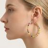 Cold Wind Personality Exaggerated Large Circle Earrings Trendy Temperament Rice Bead Long Earrings Korean Ins Earrings