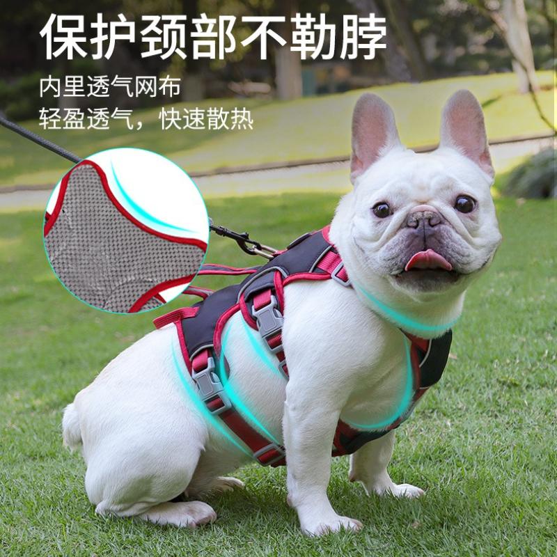 Three Stage Dog Harness Escape Proof Adjustable Pet Vest Harness with Leash Attachment