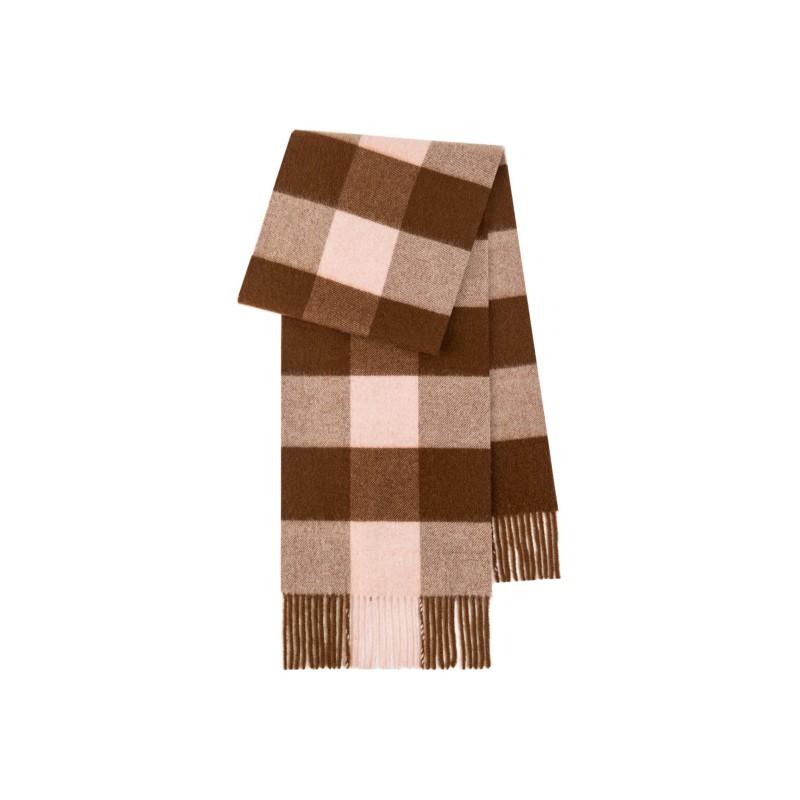 Womens Extra Long 100% Wool Scarf Winter Warm Plaid Shawl Soft Knitted Wrap Cold Weather
