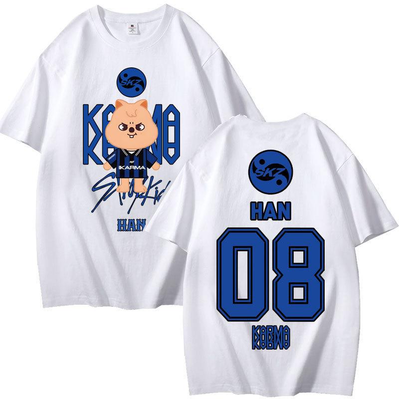 Cosplay Stray Kids Summer T-shirt Kawaii Manga Graphic Tees Shirt Cotton Casual Cartoon Short-Sleeves Tshirts Streetwear Kids Tops