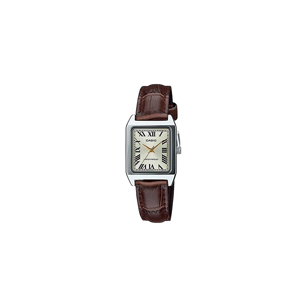 Casio Standard LTP-V007L-9B Analog Watch Gold Brown Leather Strap for Women and Kids