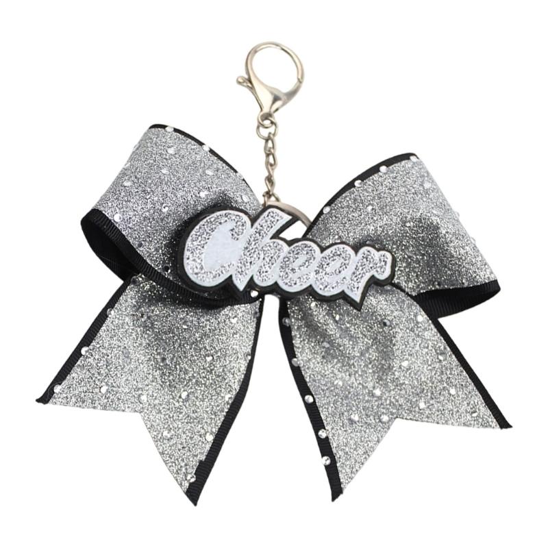 Versatile Glittering Bowknot Keychain Decorative Accessory for Purses Wallets Cheerleader Inspired Key Holder