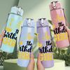 1PC I Am The Birthday Girl Crown Print 750ml Color Plastic Sports Water Bottle Leakproof Flip Straw Lid Suitable for Sports Office Home Use