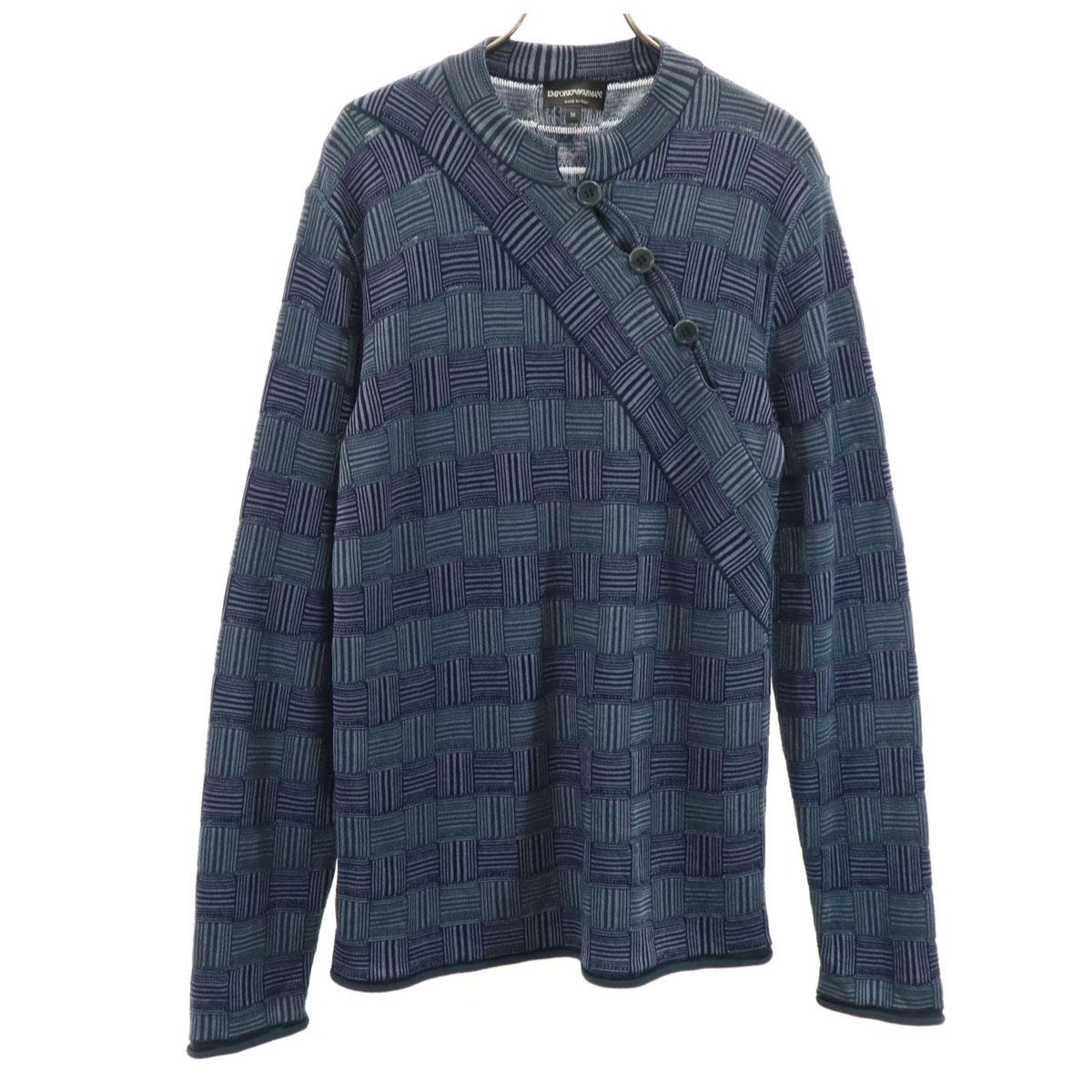 

Emporio Armani Made in Italy Wool Blend Overall handle Long sleeve sweater Men s Used