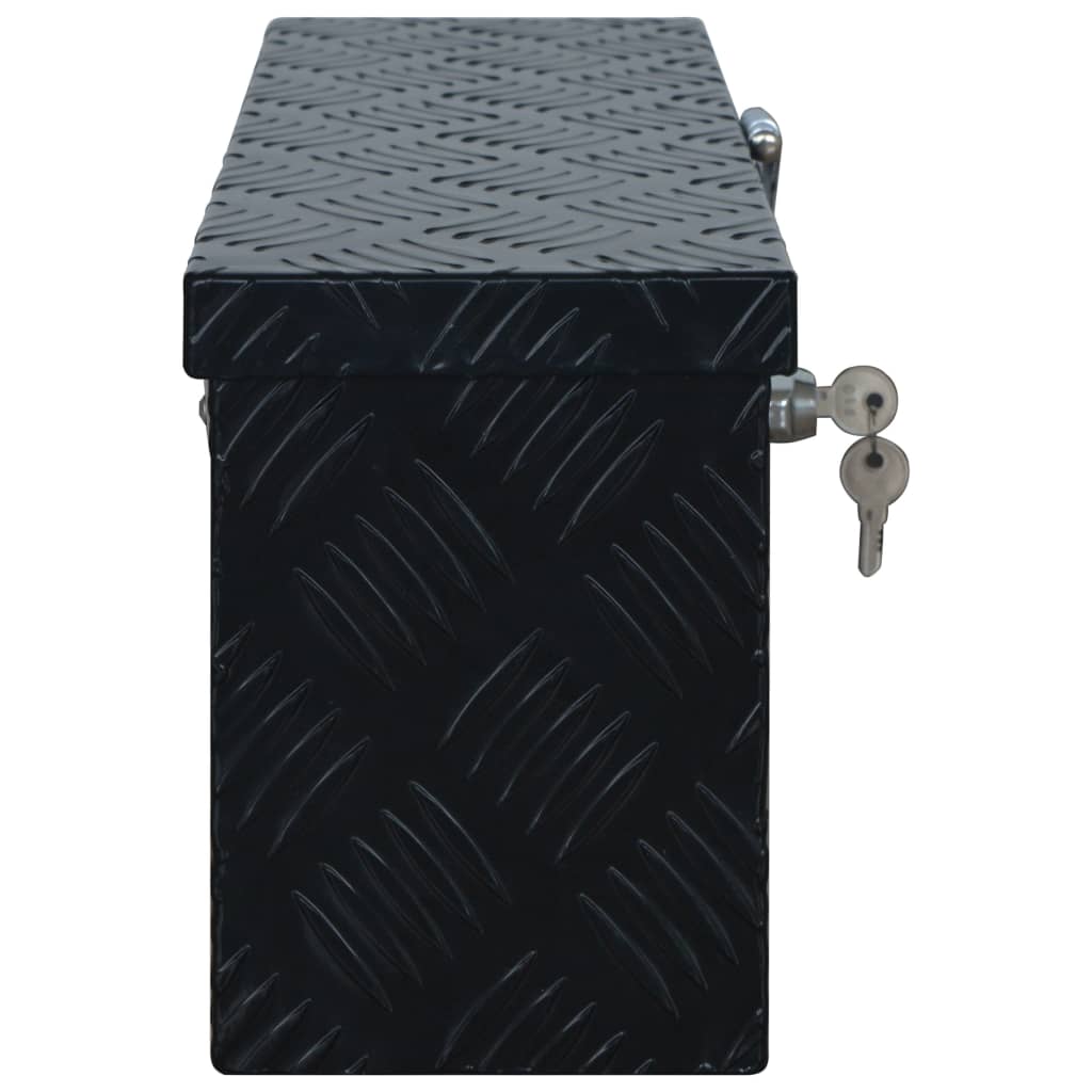 Vidaxl Aluminiowa Skrzynia, 485 X 140 X 200 Mm, Czarna