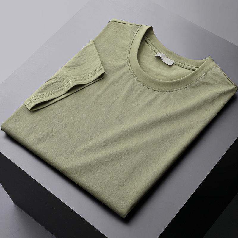 

Мужская футболка с коротким рукавом, повседневная, из ледяного шелка, с круглым вырезом - Легкий летний стиль (2025) M