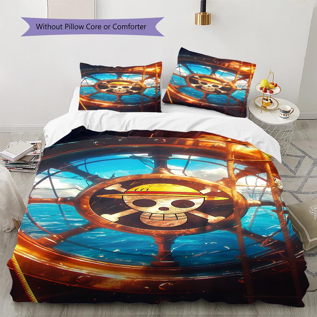 Straw Hat Pirates Soft and Comfortable Duvet Cover,Children's Bedding Set Gift,Extra Large Size, Various Sizes Available -HYQ64
