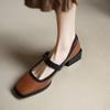 Women's Square Toe Shiny Leather Shallow-mouth Shoes Ladies Designer  New Simple Fashion Large Size Women's Shoes