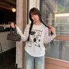 American Retro Polka Dot Puppy Printed Thin Sunscreen Blouse Women's Summer Loose Lazy Versatile Casual Top Tide