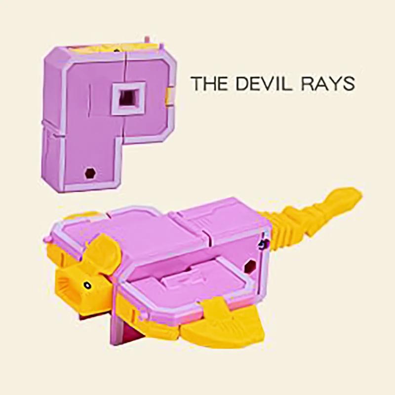 New Learning Toys 26 Letters Learnable Words Transformable  Combinable Robots Alphabet Toys For Kids Gifts Learn Play Robot Toy