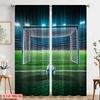 2pcs,2D Plane Printing Contemporary Curtains Goal Moment Polyester Easy Install (without Rod) Decorations Outdoor for Bedroom &