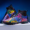 Football Shoes High Top Camouflage World Cup Professional Match Long Nail Sneakers Popular Tf Broken Nail Football Shoes
