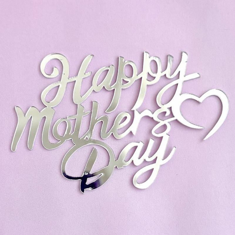 1Pcs Simple Letter Acrylic Baking Dessert Decoration Mother'S Day Cake Decoration Holiday Party Supplies