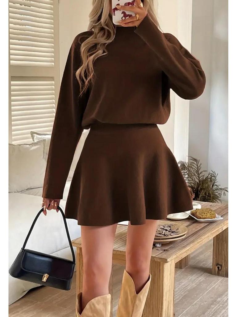 Seventeen Colors Slim Fit Half High Collar Knit Dress in Five Sizes