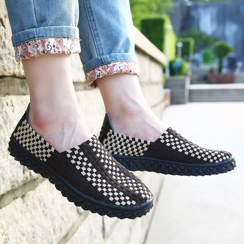 Summer Men Braid Beach Shoes Women Casual Weave Slip On Outdoor Flats Tennis Sneakers for Couples