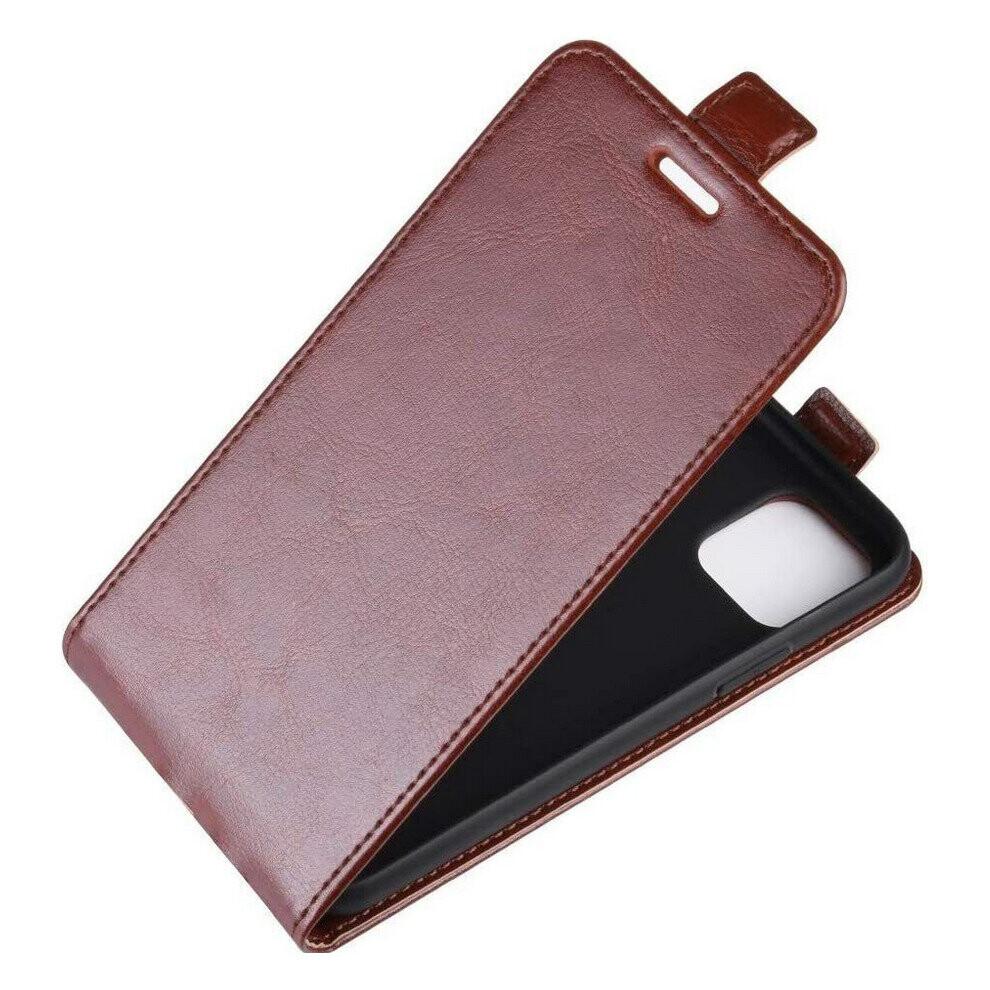 (For iPhone XR, Brown) iPhone Leather Flip Vertical Case with Card Slot